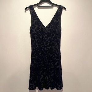 AQUA Navy Velvet Dress